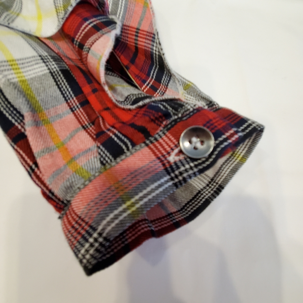 Splendid Plaid Button Front Ruffle Sleeve Top - Picture 13 of 14